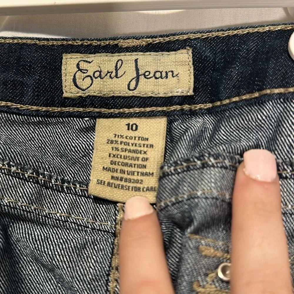 dark wash Earl Jean denim mini skirt size 10 - Picture 3 of 3
